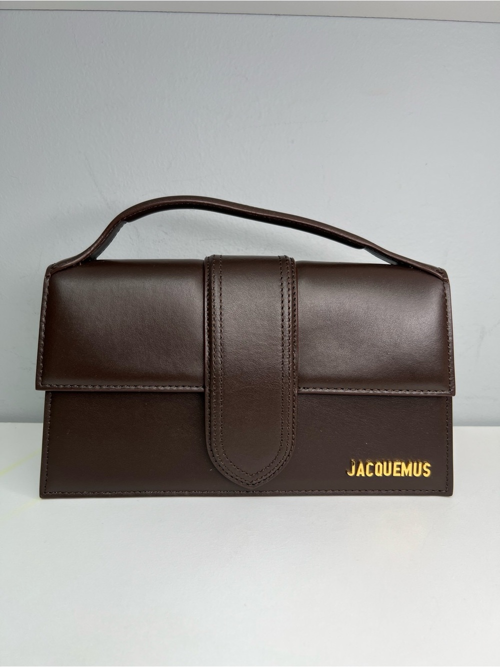 Jacquemus Chocolate Brown Top-Handle Leather Bag